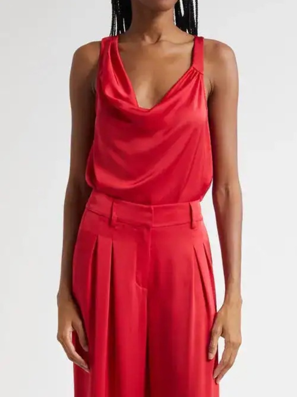 RAMY BROOK Zoe Cowl Neck Sleeveless Satin Top